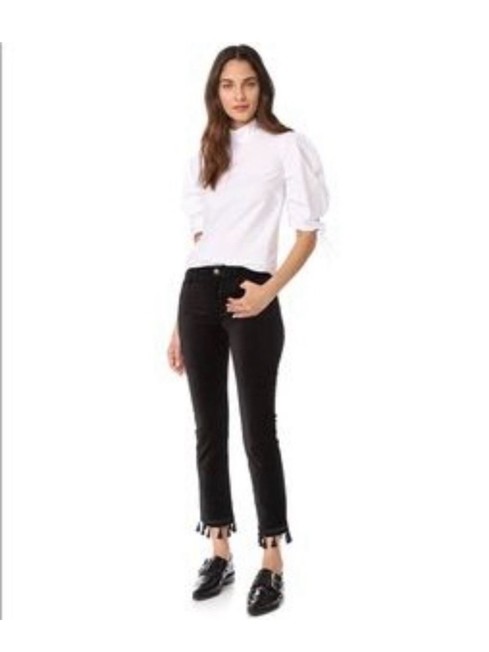 Paige black jeans with tassel detail